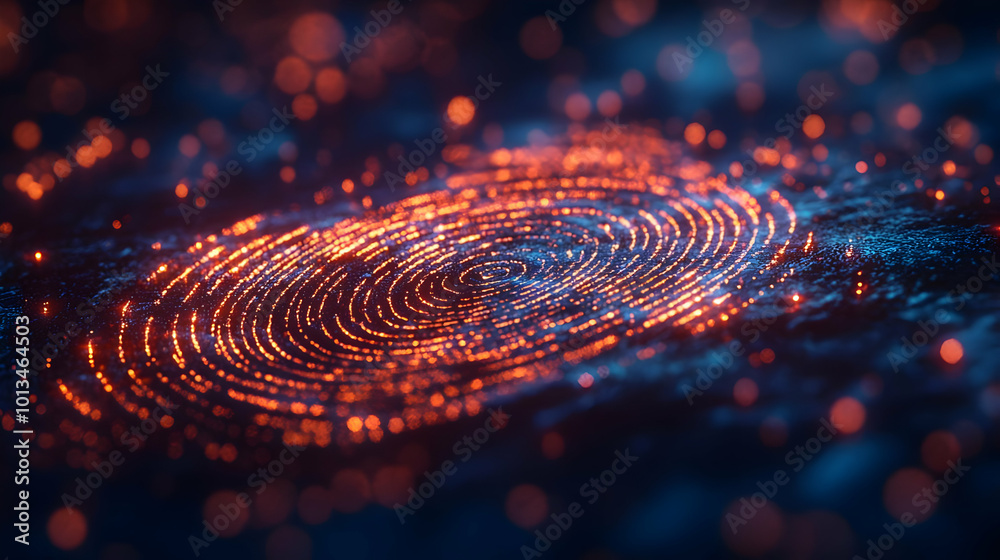 3D Close-Up of a Glowing Digital Fingerprint Symbolizing Human Identity Rights - Macro Shot Highlighting Uniqueness for Human Rights Day 3D Close-Up of a Glowing Digital Fingerprint Symbolizing Human Identity Rights - Macro Shot Highlighting Uniqueness for Human Rights Day