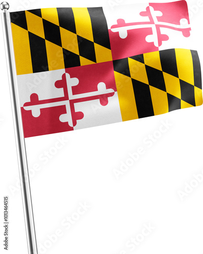 Maryland Realistic Waving Flag