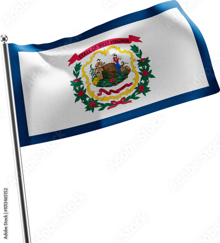 West Virginia Realistic Waving Flag