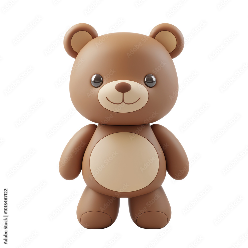 Bear solated on white transparent. Cartoon minimal style cute animal toy Bear solated on white transparent. Cartoon minimal style cute animal toy