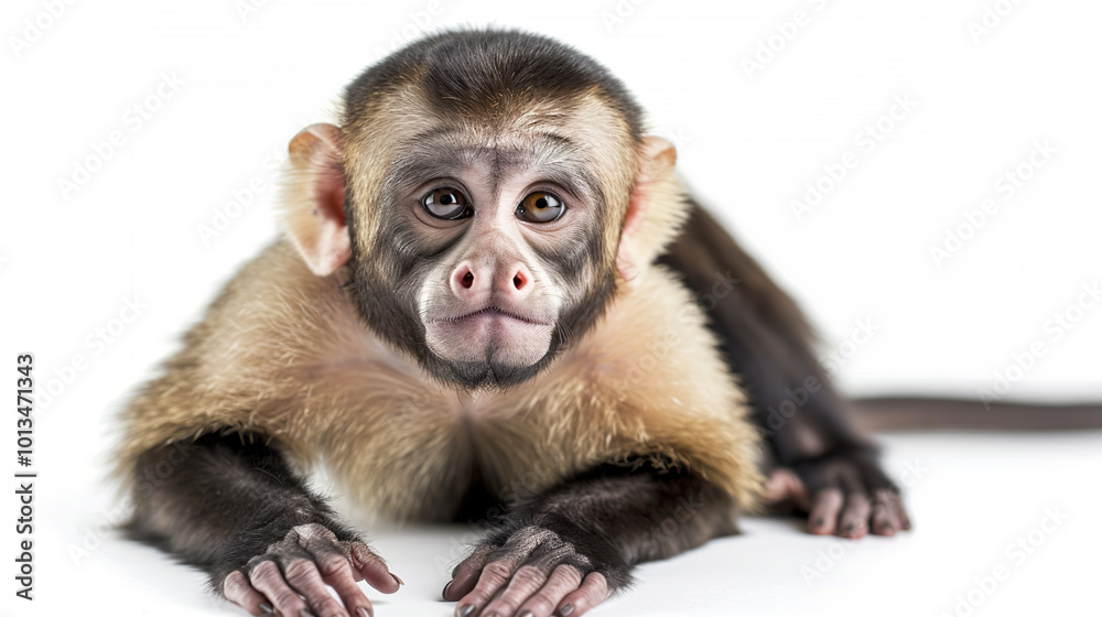 Capuchin Monkey isolated on pure white background Capuchin Monkey isolated on pure white background