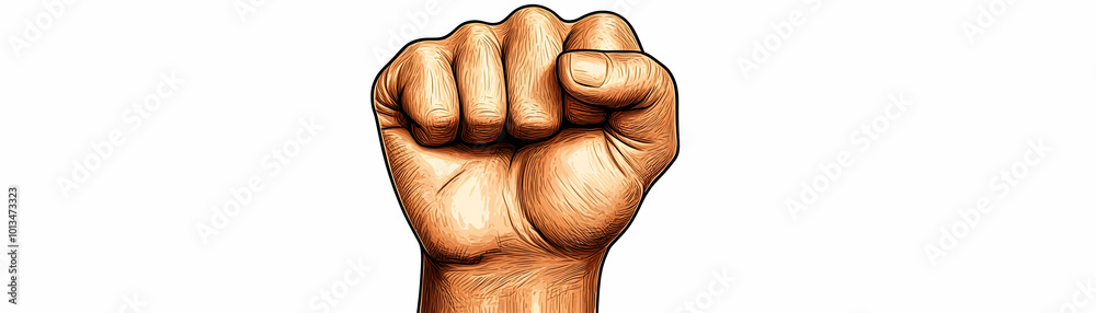 Isolated Raised Fist Icon Symbolizing Activism and Justice for Human Rights Day - Bold Vector Illustration for Infographics Isolated Raised Fist Icon Symbolizing Activism and Justice for Human Rights Day - Bold Vector Illustration for Infographics