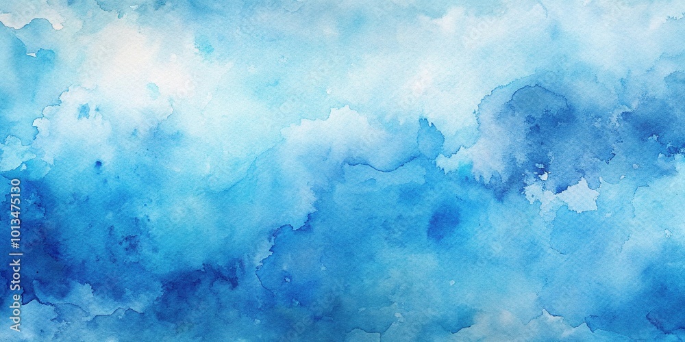 Fototapeta premium Abstract blue watercolor background wallpaper