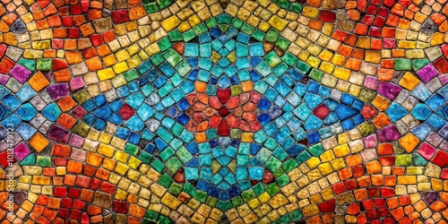 abstract colorful mosaic stones with cracks and textures