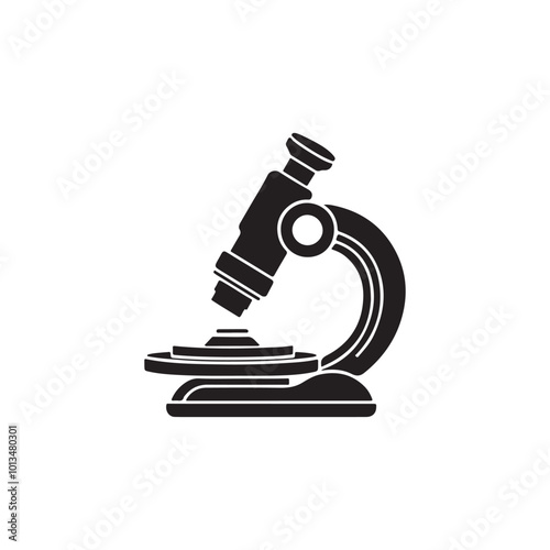 microscope silhouette vector icon isolated on white background