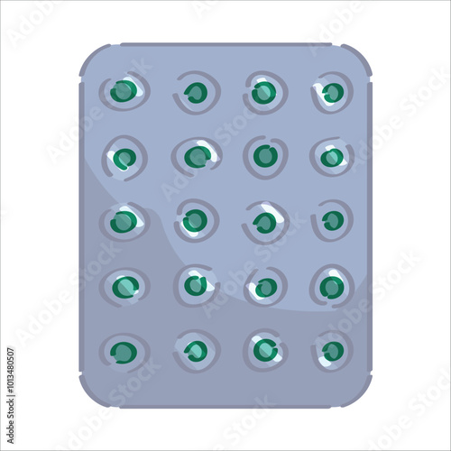 Blister with pills on white background