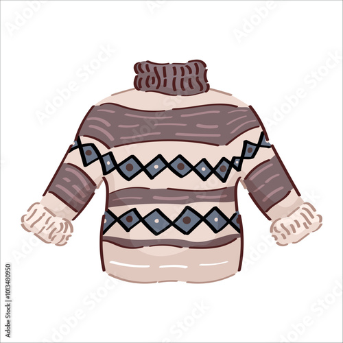 Warm sweater on white background