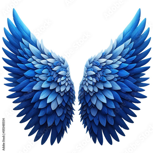 Amplias alas azules, sin ningún fondo.