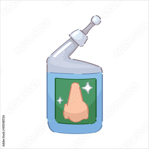 Bottle of nasal spray on white background