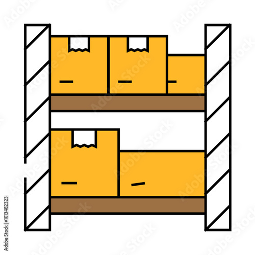 warehouse shelves wholesale line icon vector. warehouse shelves wholesale sign. isolated symbol illustration