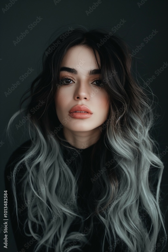 Fototapeta premium sample of a woman's hair color and texture