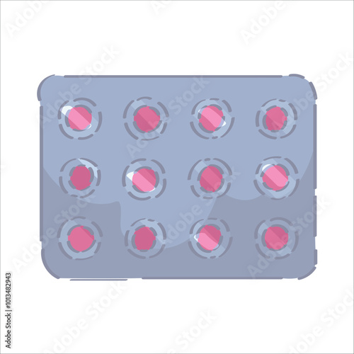 Blister with pills on white background