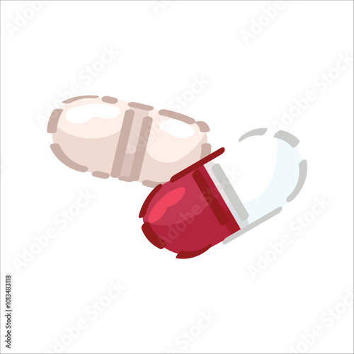 Different pills on white background