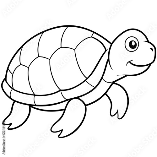 Turtle silhouette vector illustration with a detailed shell and hinged plastron. Ideal for nature-themed designs, logos, and educational materials.