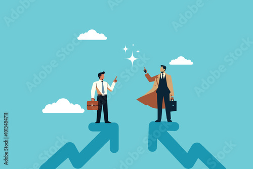 Two entrepreneurs who are at the top of a rising trend together show a better position