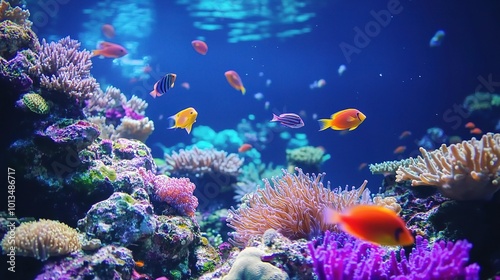 Wallpaper Mural Vibrant Coral Reef Underwater Scene with Colorful Fish Torontodigital.ca