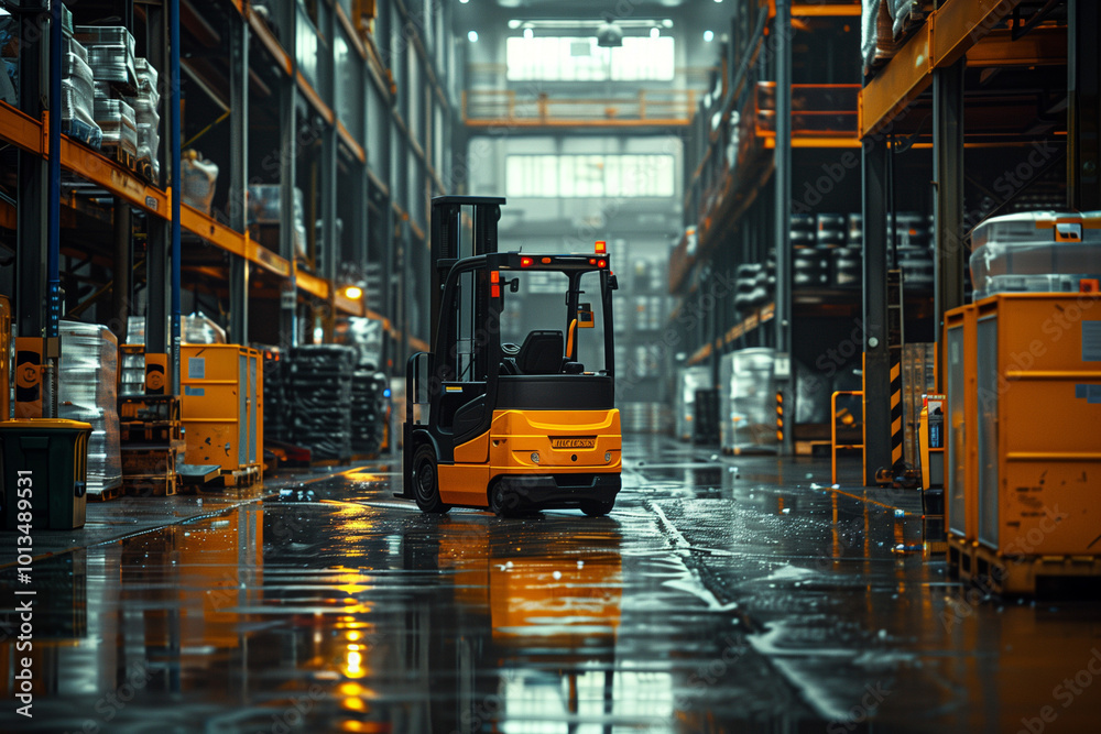 worker in warehouse. portrait of a worker in a factory. forklift in warehouse. forklift truck in warehouse. AI Generated worker in warehouse. portrait of a worker in a factory. forklift in warehouse. forklift truck in warehouse. AI Generated