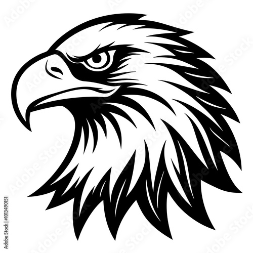 eagle head silhouette vector illustration on white background