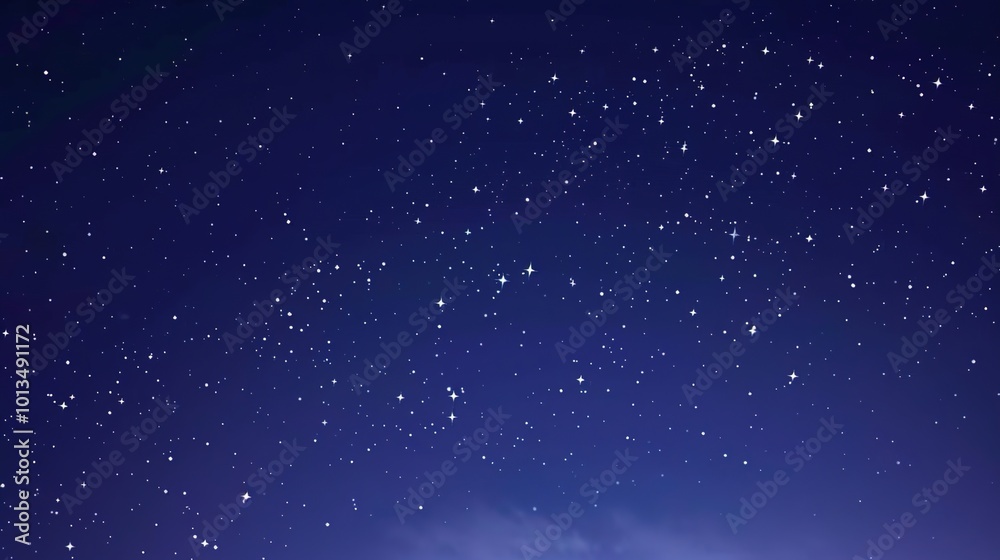 Obraz premium constellations and stars in the night sky with twinkling lights above dark forest
