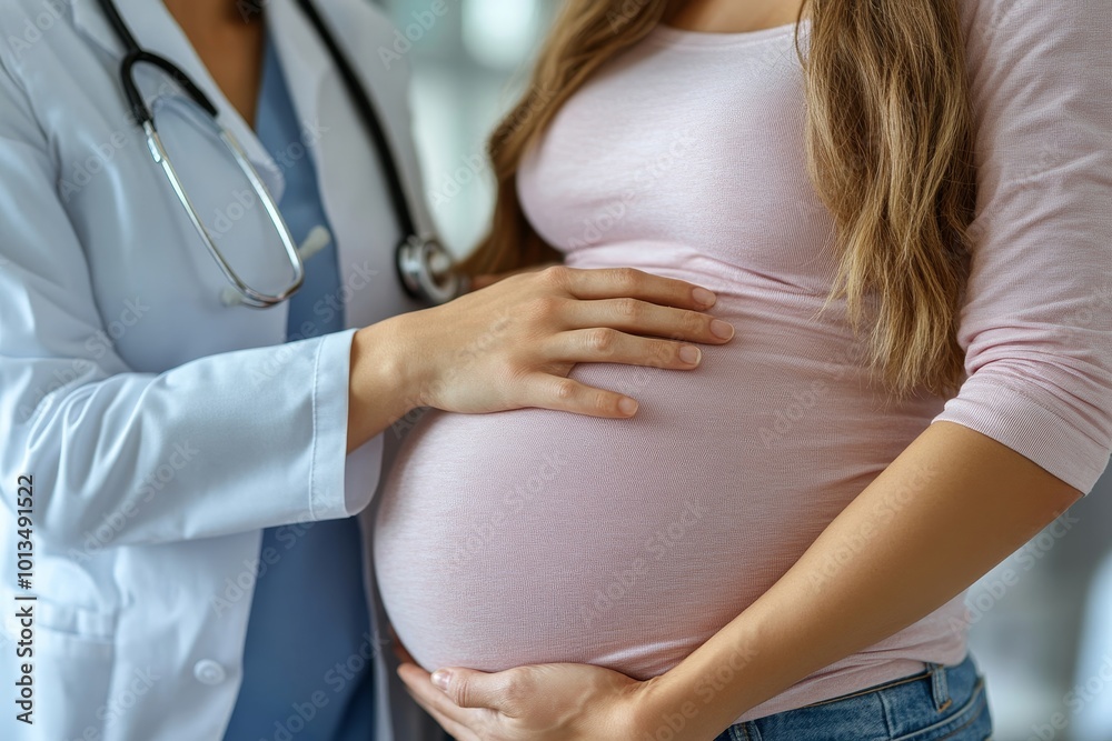 Antenatal care. Female doctor family therapist ob-gyn support comfort ...