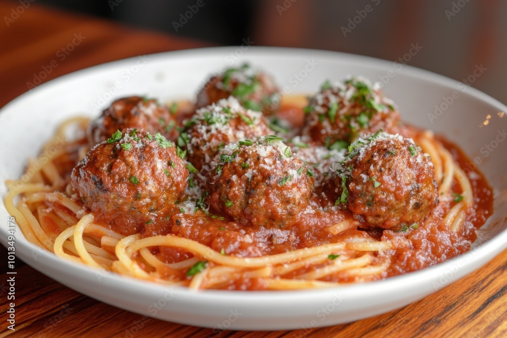 Classic Italian Meatballs with Spaghetti in Rich Marinara Sauce Ultimate Comfort Food, Delicious, Homemade, Recipe Inspiration Classic Italian Meatballs with Spaghetti in Rich Marinara Sauce Ultimate Comfort Food, Delicious, Homemade, Recipe Inspiration