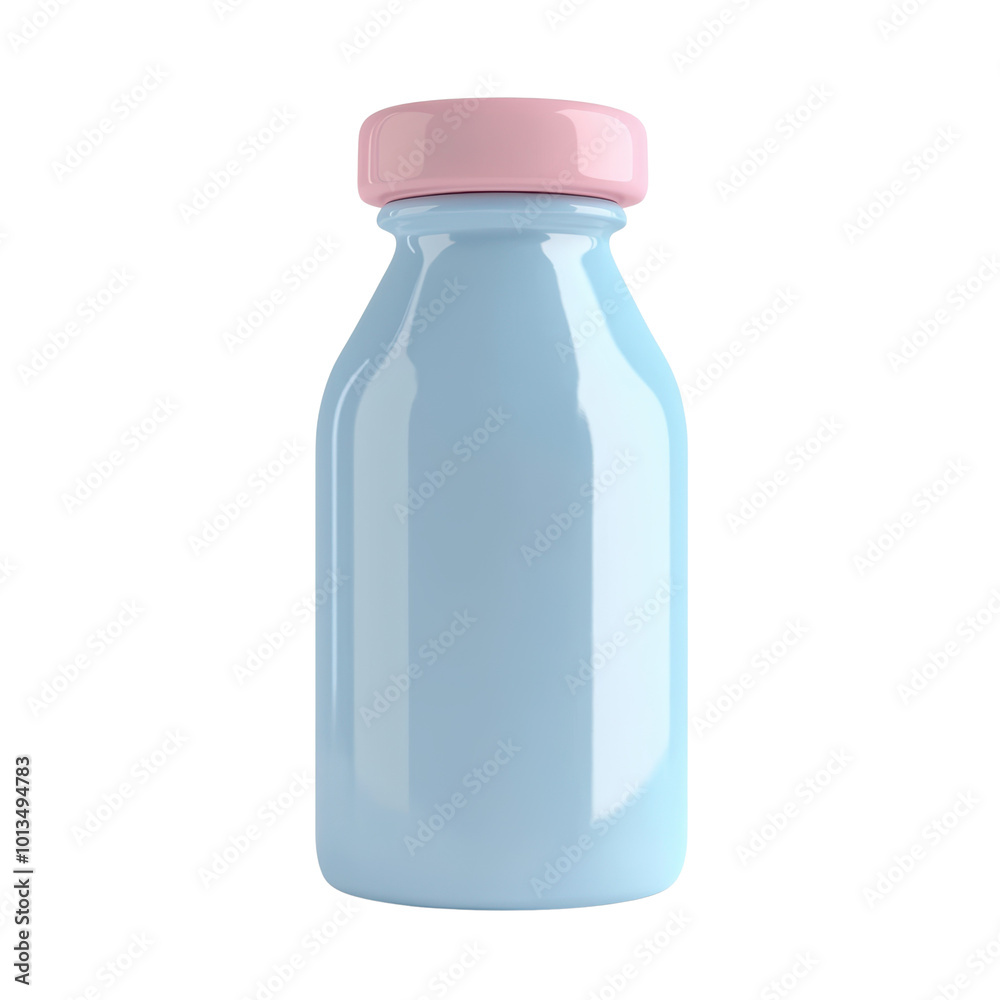 Milk bottle isolated on white transparent, Cartoon minimal style package Milk bottle isolated on white transparent, Cartoon minimal style package