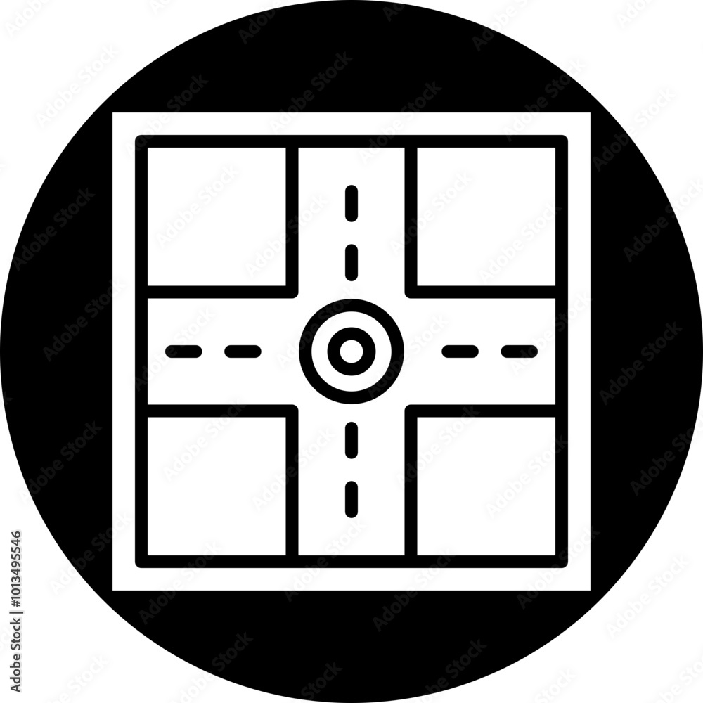 Four Way Intersection Icon Design Four Way Intersection Icon Design