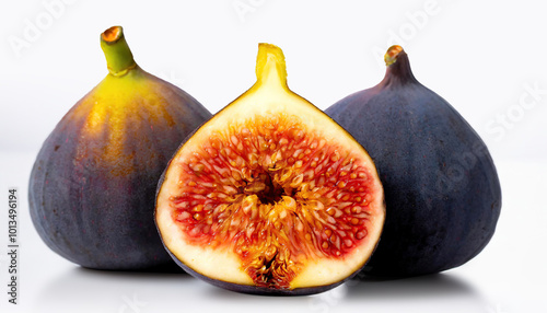 Fresh Raw Fig Cut and Whole, A Nutrient-Rich Healthy Food Option. photo