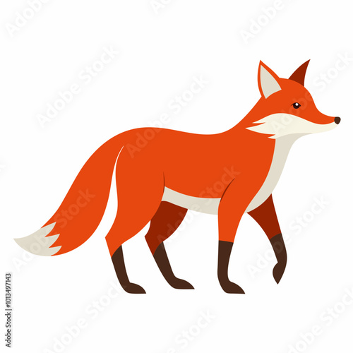 red fox isolated on white