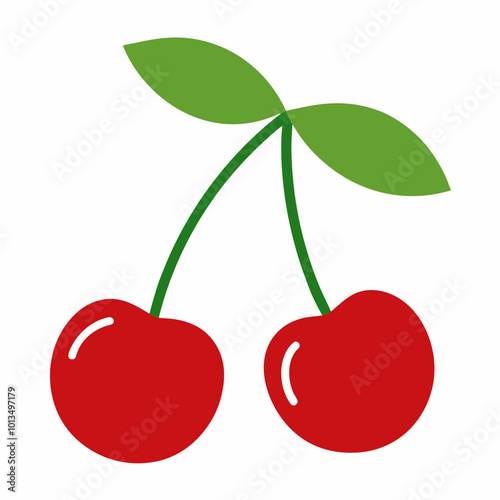 cherry with leaf