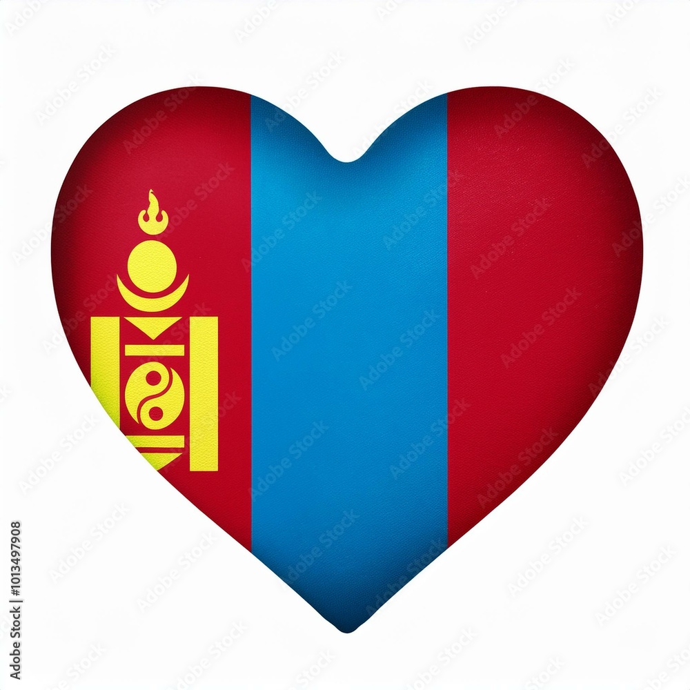 モンゴルの国旗のハート(Heart of Mongolia flag on white.)
モンゴルの国旗のハート(Heart of Mongolia flag on white.)