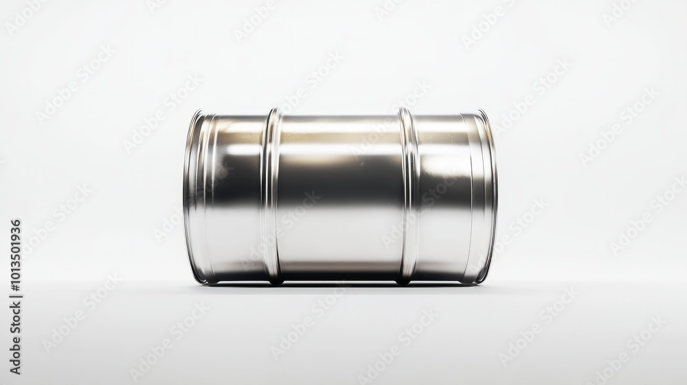 Shiny Metal Barrel on White Background - Industrial Design Shiny Metal Barrel on White Background - Industrial Design