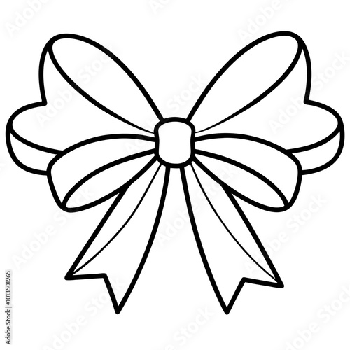 tied bows outline coloring book page line art drawing