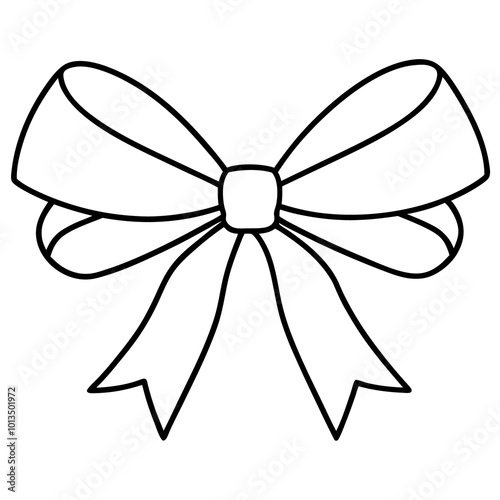 tied bows outline coloring book page line art drawing