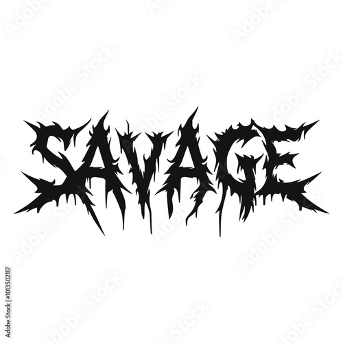 savage black metal fashion sticker t shirt vector illustration template design