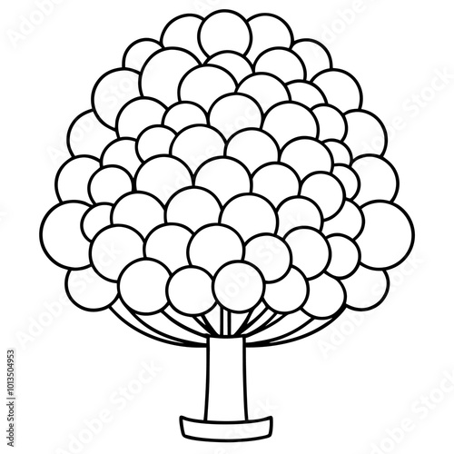 topiary bush outline coloring book page line art drawing