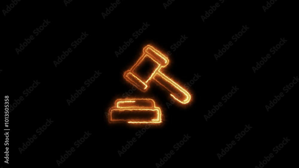 Gavel, law neon icon. Simple icon for websites, web design, mobile app, info graphic. Gavel, law neon icon. Simple icon for websites, web design, mobile app, info graphic.