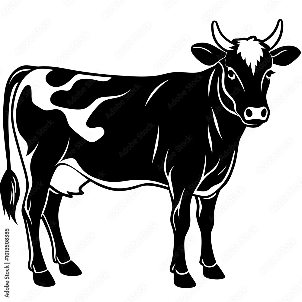 Cow animal silhouette. Cow silhouette isolated on white background. Cow vector illustration. Cow animal silhouette. Cow silhouette isolated on white background. Cow vector illustration.