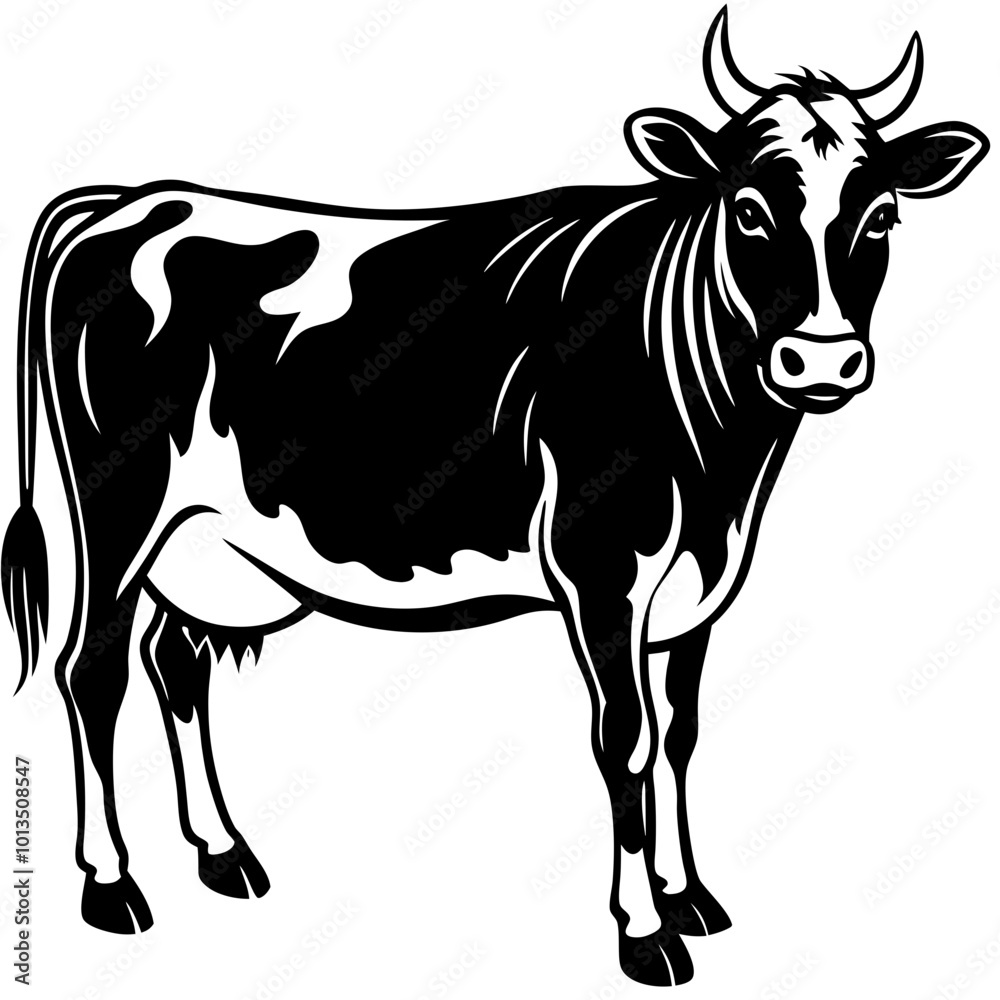 Cow animal silhouette. Cow silhouette isolated on white background. Cow vector illustration. Cow animal silhouette. Cow silhouette isolated on white background. Cow vector illustration.