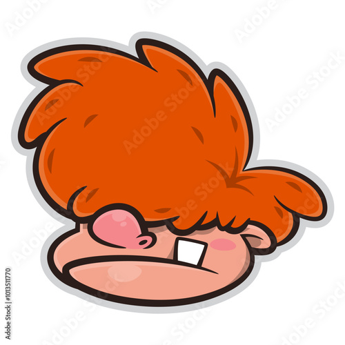 Little Caveman Head cartoon characters. Best for sticker, logo, and mascot with prehistoric themes for kids