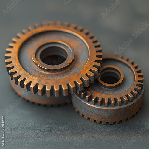two modern cogs side by side with a smaller cog connected