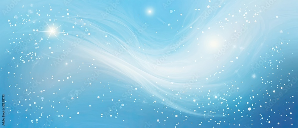 Abstract Blue Sky with White Swirls and Sparkles Abstract Blue Sky with White Swirls and Sparkles
