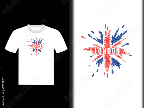 London Flag White T Shirt Vector Design