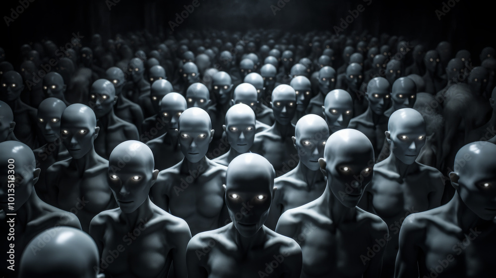 Obraz premium Group of mannequins or faceless