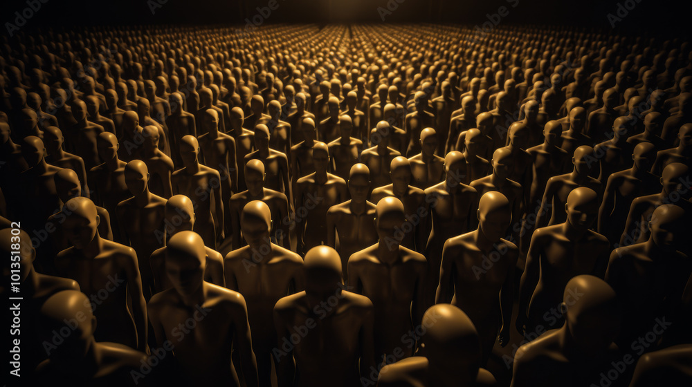 Obraz premium Group of mannequins or faceless