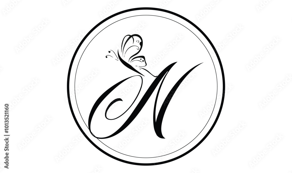 letter N logo design with butterfly illustration logo concept letter N logo design with butterfly illustration logo concept