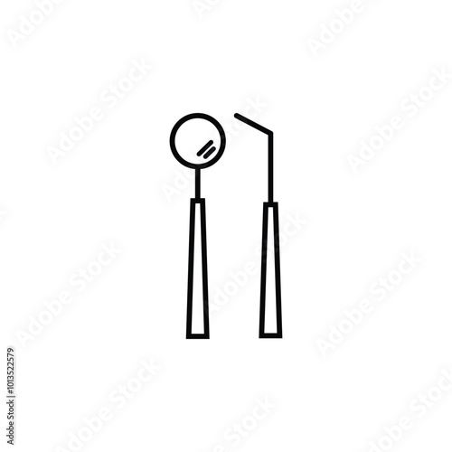 Dental Check Tool Icon. Dental care, dentistry, dental health concept.