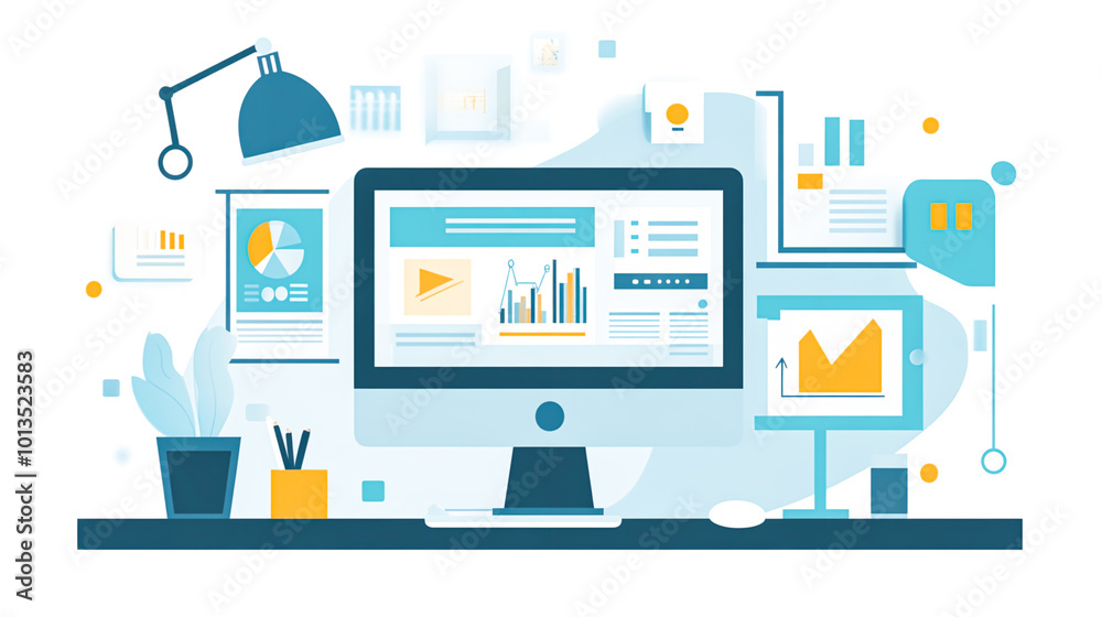 Minimalist Home Office Abstract Design Scene Minimalist Home Office Abstract Design Scene