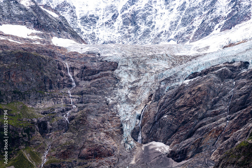 Incredible view of the glacier Grindelwald-Fieschergletscher. Grindelwald valley, Switzerland. Landscape photography