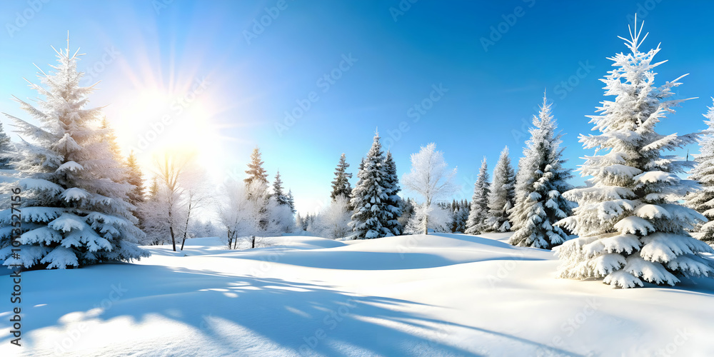 3D Glossy Winter Forest Scene: Snow-Covered Trees & Clear Space for Text - Perfect Background for Winter Promotions 3D Glossy Winter Forest Scene: Snow-Covered Trees & Clear Space for Text - Perfect Background for Winter Promotions
